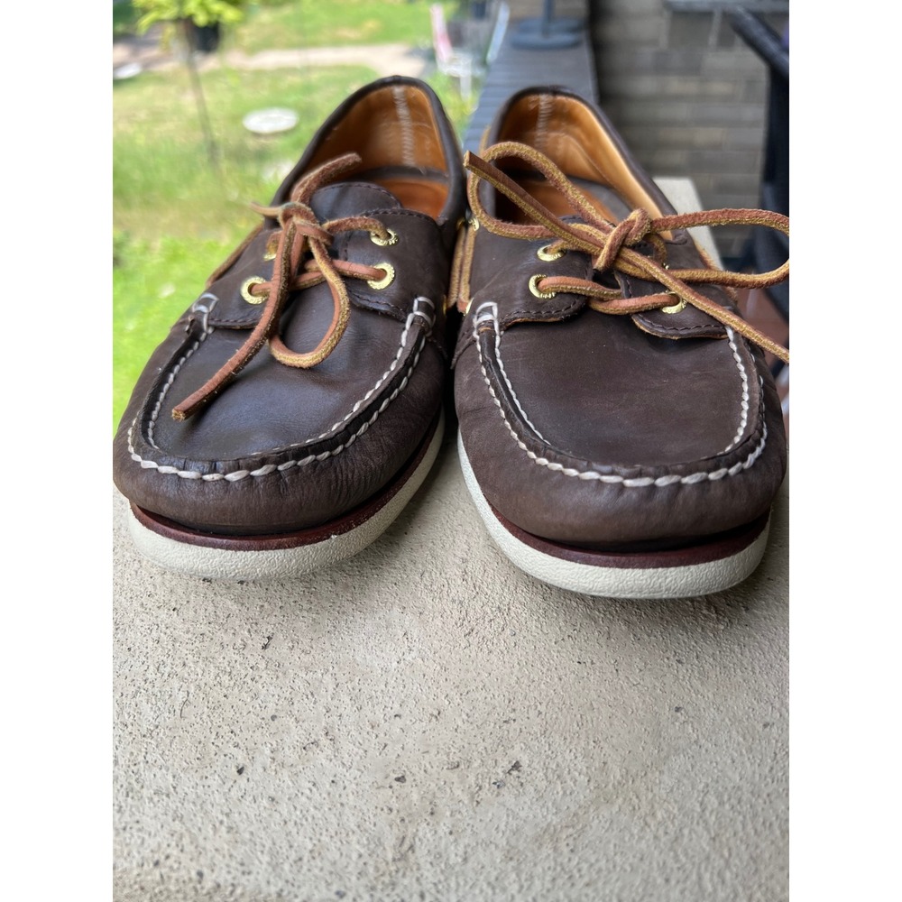 Sperry Top-Sider Authentic Original Brown Leather Boat Shoes Men's Size 9 M - Picture 5 of 7